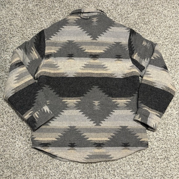 Jachs New York Mens S Jacket Gray Aztec Sherpa Fleece Lined Wool Blend Shirt - Picture 2 of 10